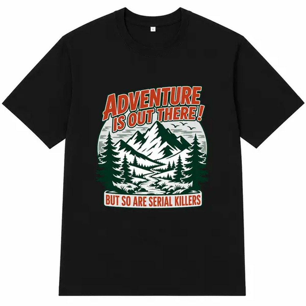 Outdoor Adventure Gifts - Черная футболка с принтом для активного