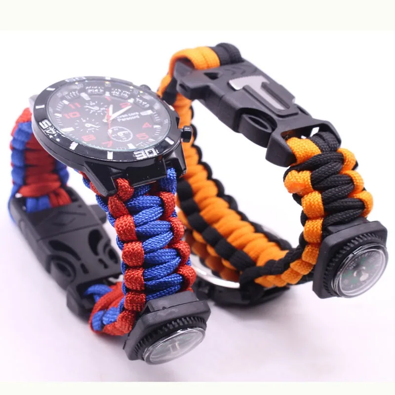 Outdoor Adventure Gifts - Многофункциональные уличные часы, плетеный браслет из